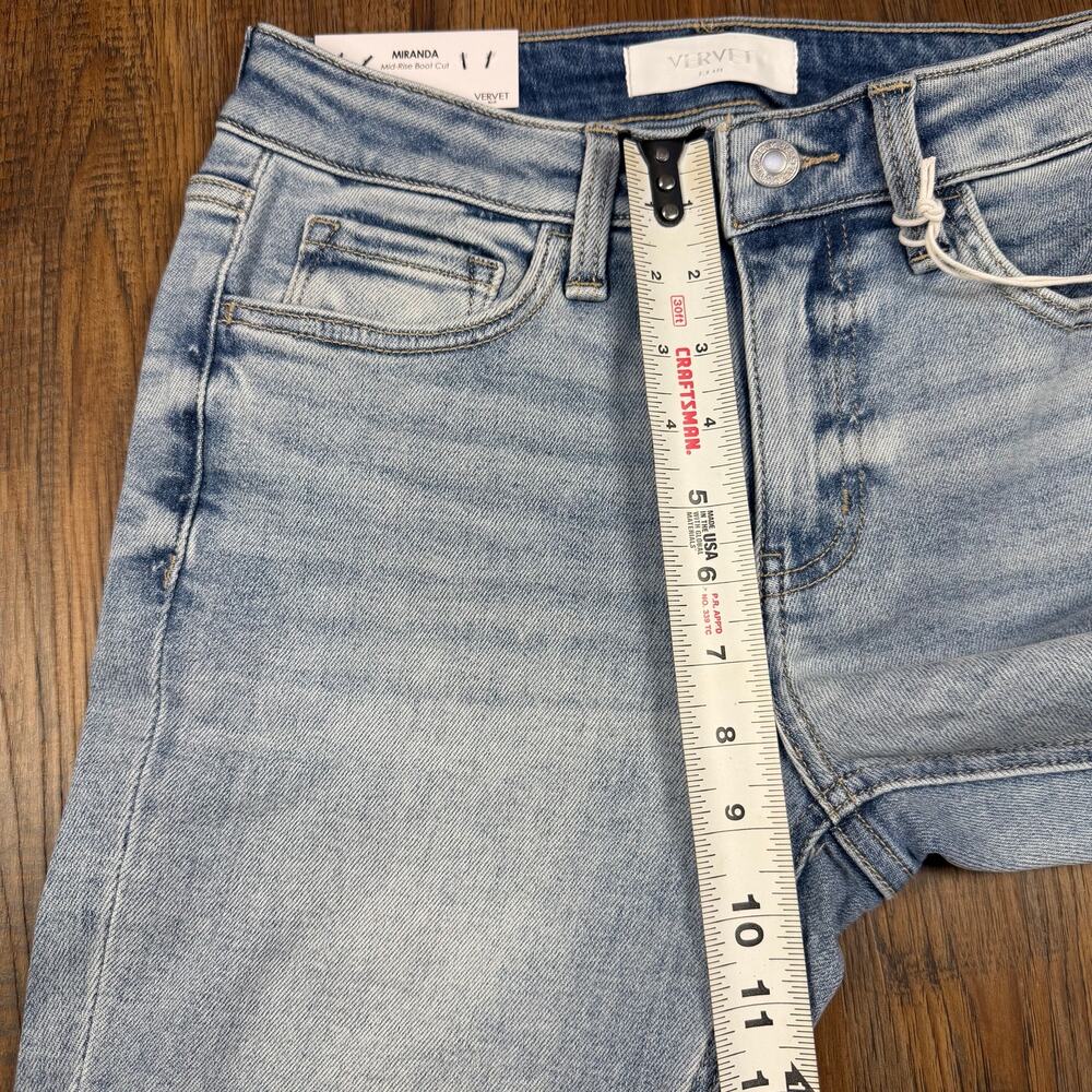Flying Monkey Vervet blue Miranda mid rise boot cut jeans light wash size 26 - Picture 5 of 14